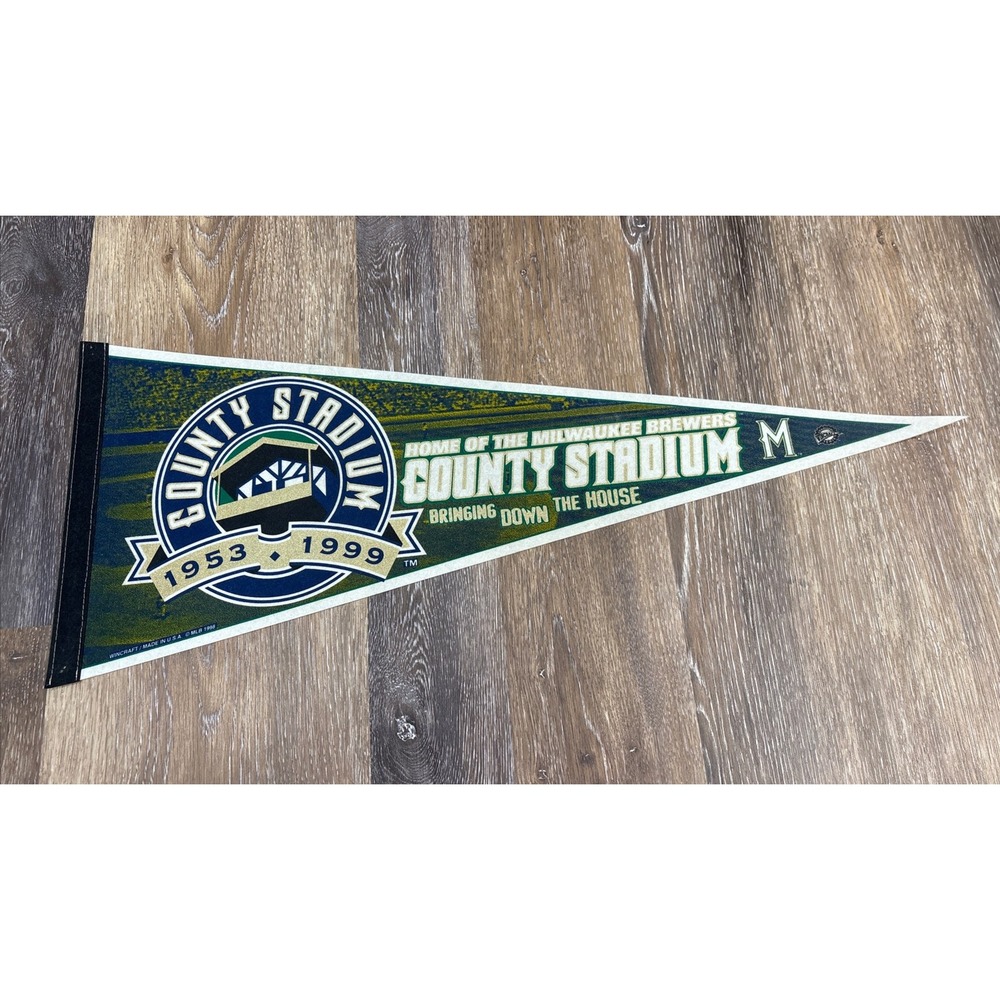 1953-1999 Commemorative Milwaukee Brewers County Stadium Pennant 30"